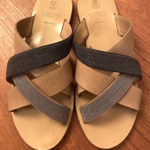Brunello Cucinelli Studded Slides